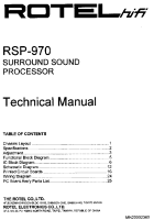 Rotel RSP-970 - Technical manual 